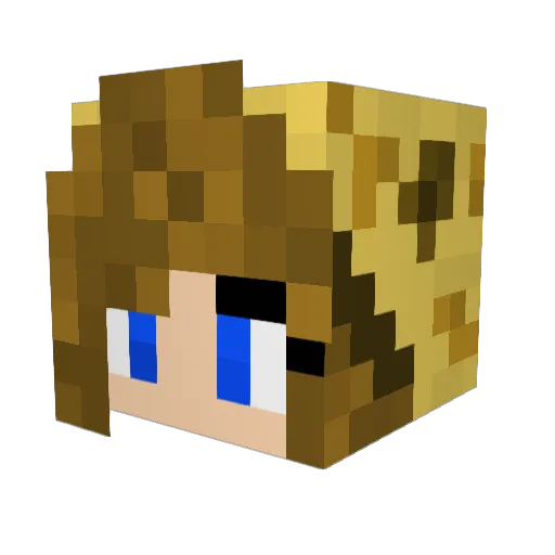Tinnna Minecraft avatar head, 3D render