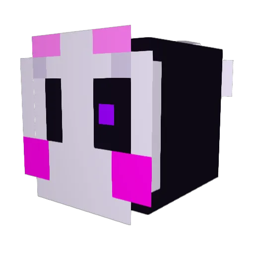 Tinntynn Minecraft avatar head, 3D render
