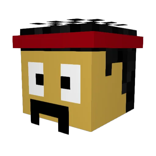 TinoFM Minecraft avatar head, 3D render