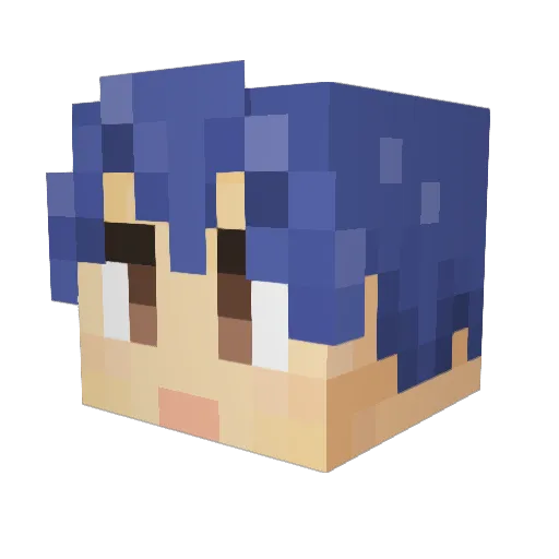 Tinpable Minecraft avatar head, 3D render
