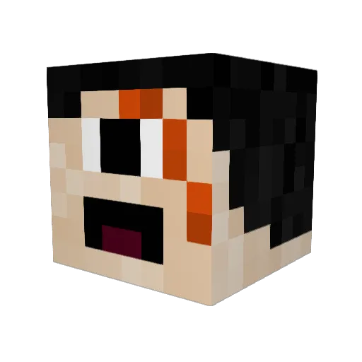 Tinsterrr Minecraft avatar head, 3D render