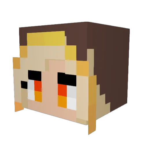 Tiny2222 Minecraft avatar head, 3D render