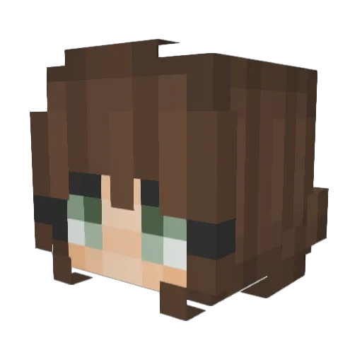 TinyBJD Minecraft avatar head, 3D render