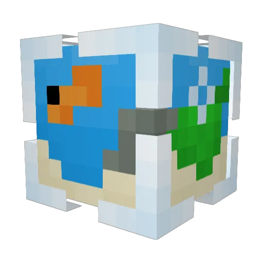 TinyFisher Minecraft avatar head, 3D render