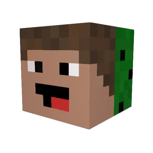 TinyKaktus Minecraft avatar head, 3D render