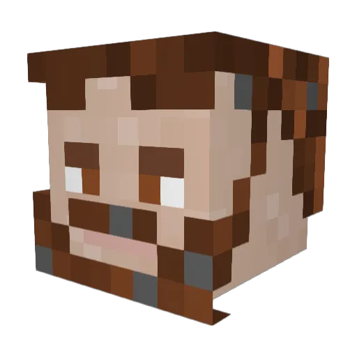TinyLeviathan Minecraft avatar head, 3D render