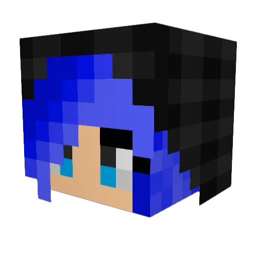 TinyLizzie Minecraft avatar head, 3D render