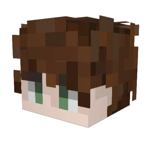 TinySpanish Minecraft avatar head, 3D render