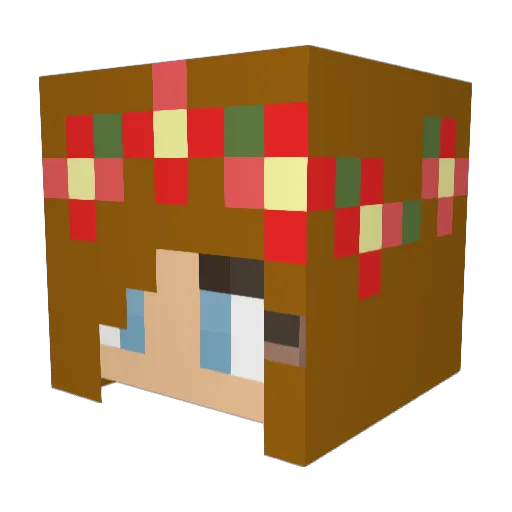 TinyTea Minecraft avatar head, 3D render