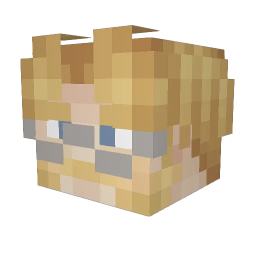 TinyToadzz Minecraft avatar head, 3D render