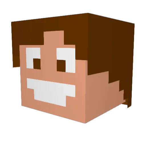 TinyTopa Minecraft avatar head, 3D render