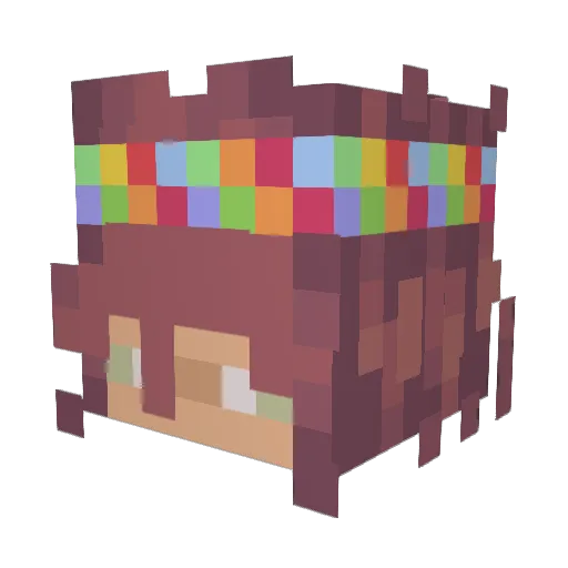TinyYuiYui Minecraft avatar head, 3D render