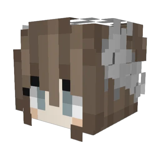 TinyYuu Minecraft avatar head, 3D render