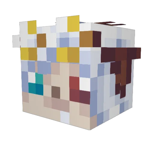 Tiny_Plume Minecraft avatar head, 3D render