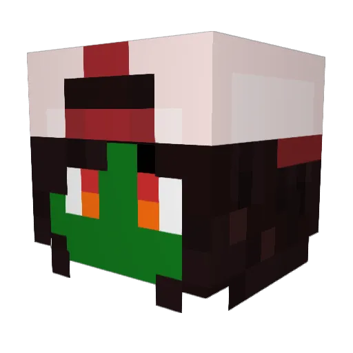 Tiny_Twitch Minecraft avatar head, 3D render
