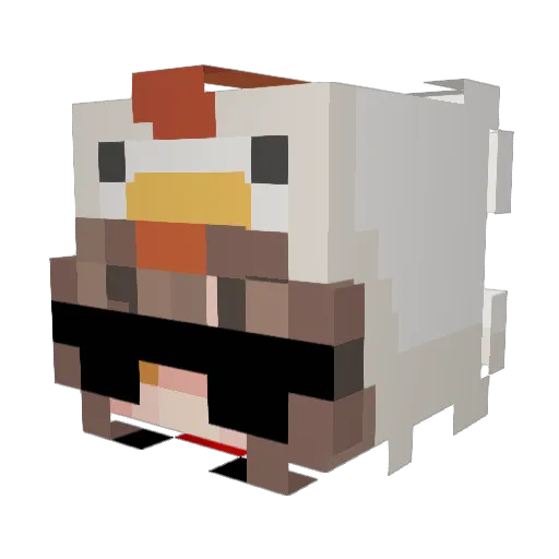 Tinyiseating Minecraft avatar head, 3D render