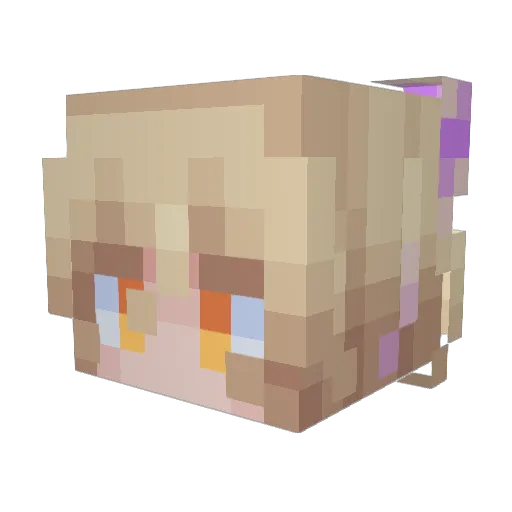 TinzHEXE Minecraft avatar head, 3D render