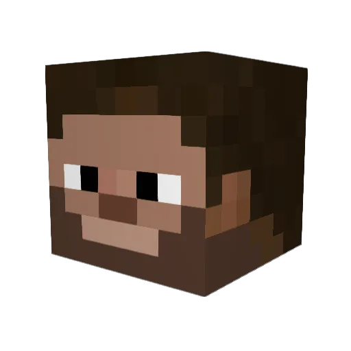 Tinzaku Minecraft avatar head, 3D render