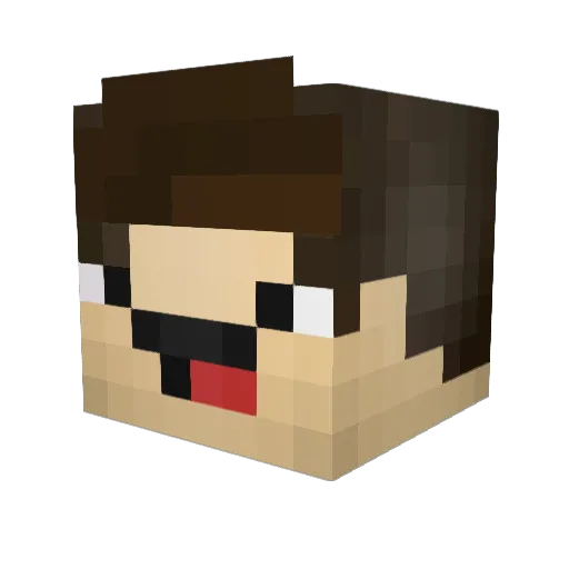 TioPedro Minecraft avatar head, 3D render