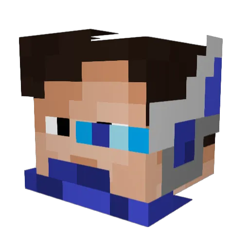 Tiomot Minecraft avatar head, 3D render
