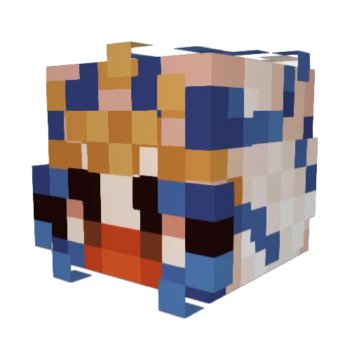 Tippiy Minecraft avatar head, 3D render