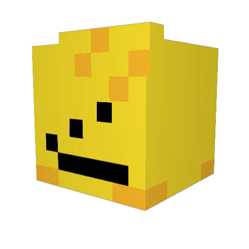 TipsTheAxolotl Minecraft avatar head, 3D render