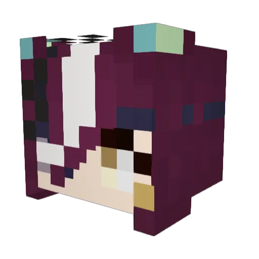 Tipssss Minecraft avatar head, 3D render