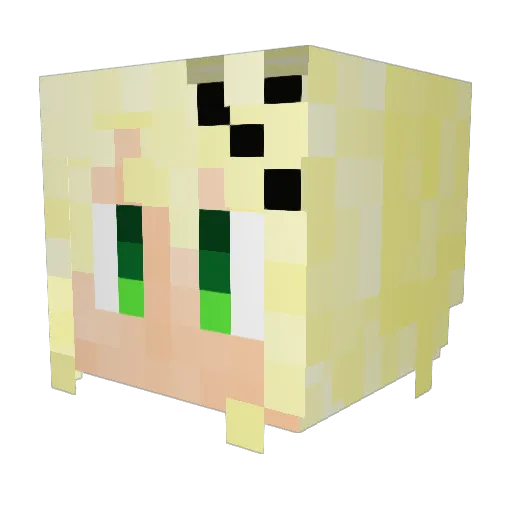 TipsyTails Minecraft avatar head, 3D render