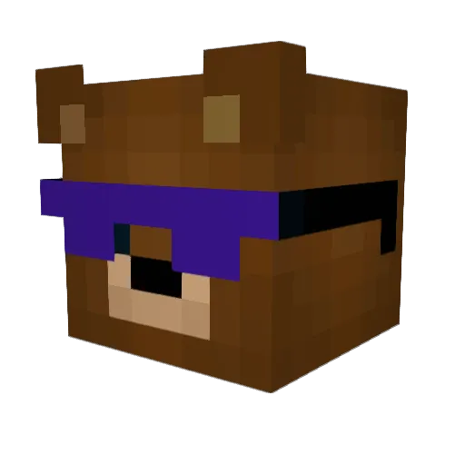 TipsyTheBear Minecraft avatar head, 3D render