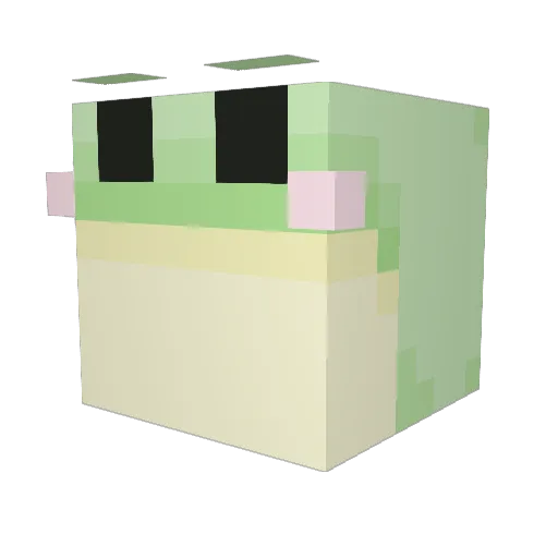 Tiramisusaur Minecraft avatar head, 3D render
