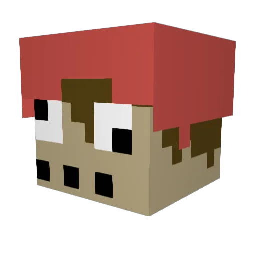 TiredKai Minecraft avatar head, 3D render