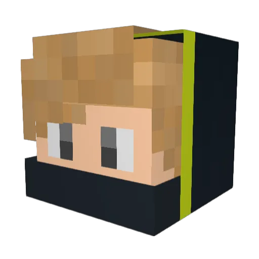 Tirichan Minecraft avatar head, 3D render
