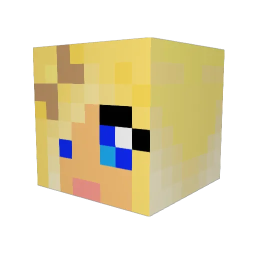 Tirilg Minecraft avatar head, 3D render