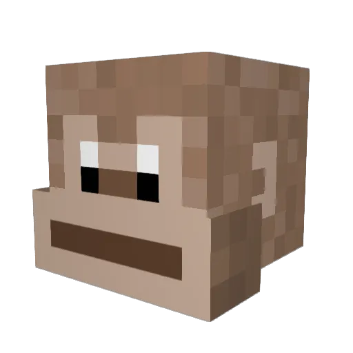 Tirilshameless Minecraft avatar head, 3D render