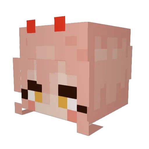 Tirq_ Minecraft avatar head, 3D render