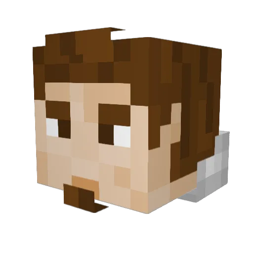 Tisacco Minecraft avatar head, 3D render