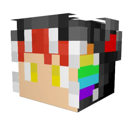 Tisafir Minecraft avatar head, 3D render