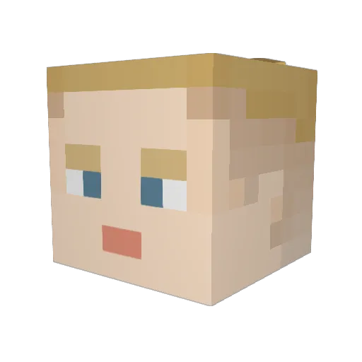 Tischh Minecraft avatar head, 3D render