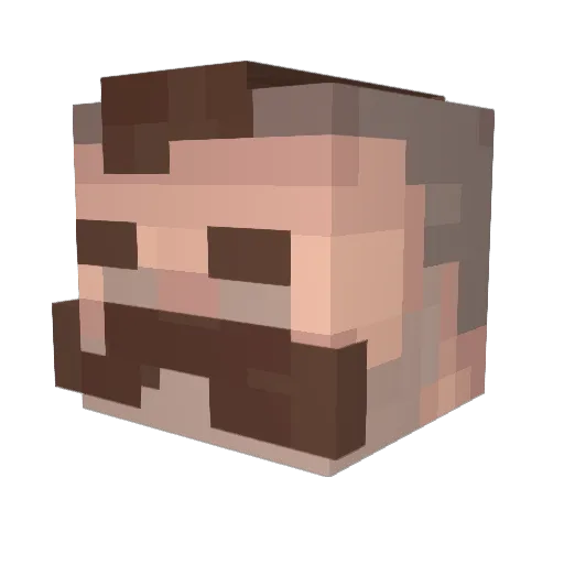 Tishclownski Minecraft avatar head, 3D render