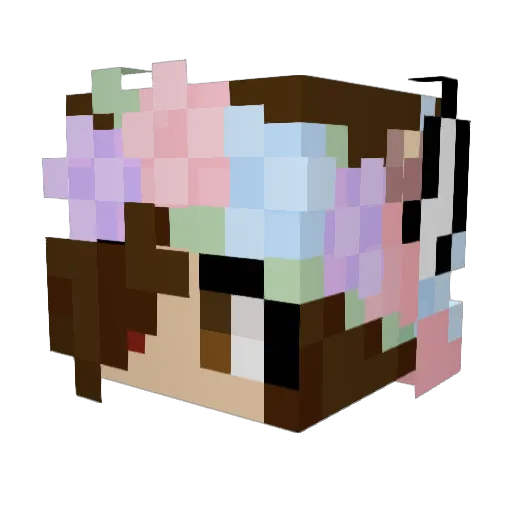 TishieTash Minecraft avatar head, 3D render