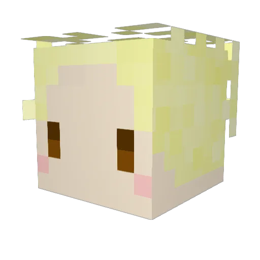 TishyChanVT Minecraft avatar head, 3D render