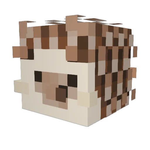 Tissie Minecraft avatar head, 3D render