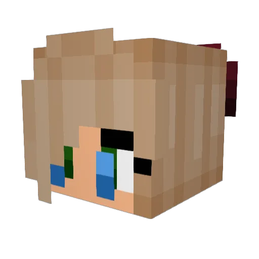 Tisuna Minecraft avatar head, 3D render