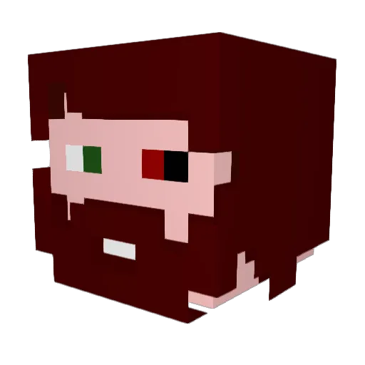 TitaniaMiner Minecraft avatar head, 3D render
