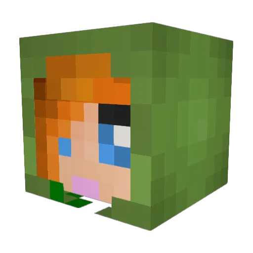 Titi_chan Minecraft avatar head, 3D render