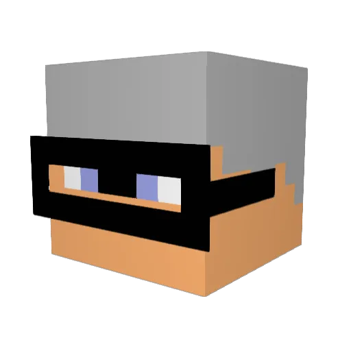 TitoPuppy Minecraft avatar head, 3D render