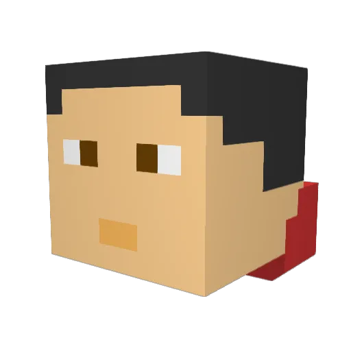 Tity495 Minecraft avatar head, 3D render