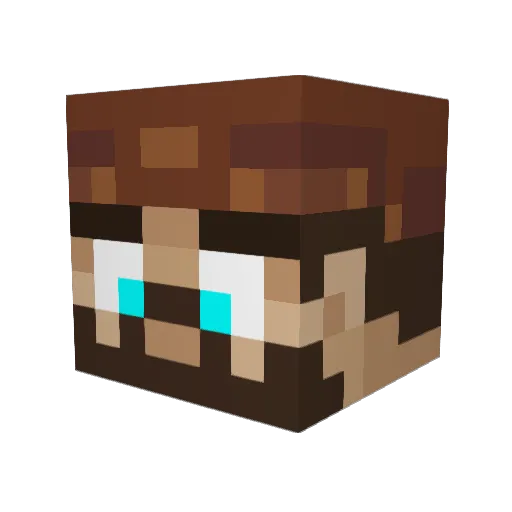 Tiudge Minecraft avatar head, 3D render