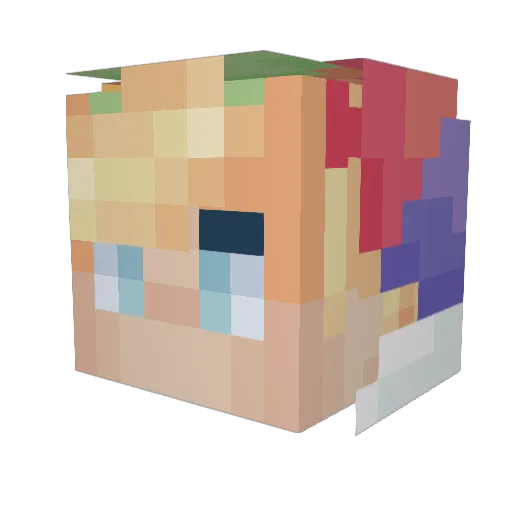 Tixtuu Minecraft avatar head, 3D render