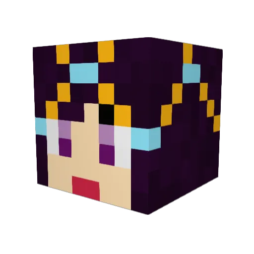 Tiye1 Minecraft avatar head, 3D render
